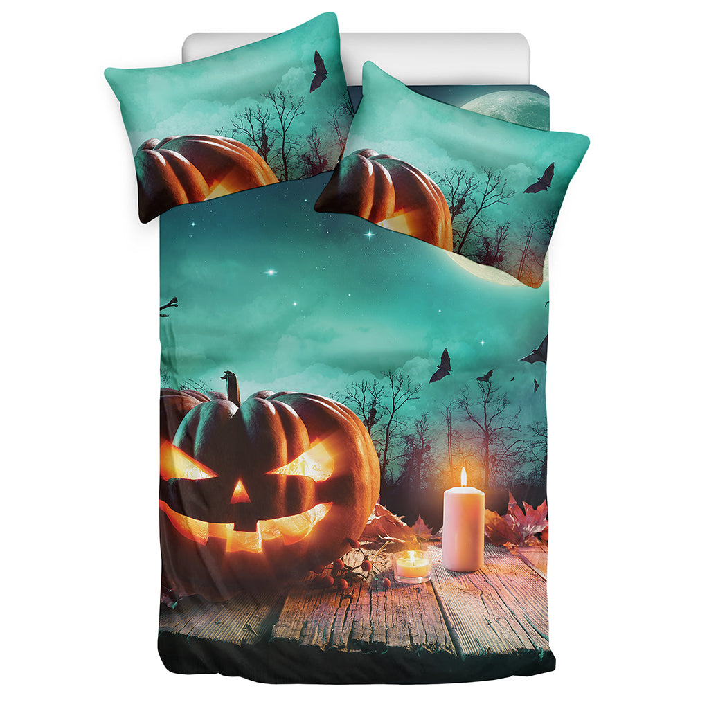 Scary Halloween Pumpkin Print Duvet Cover Bedding Set
