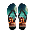 Scary Halloween Pumpkin Print Flip Flops