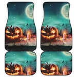 Scary Halloween Pumpkin Print Front and Back Car Floor Mats