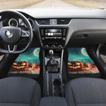 Scary Halloween Pumpkin Print Front and Back Car Floor Mats