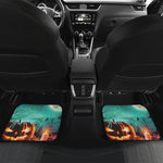 Scary Halloween Pumpkin Print Front and Back Car Floor Mats