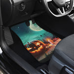 Scary Halloween Pumpkin Print Front and Back Car Floor Mats