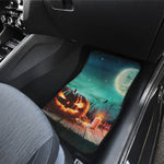 Scary Halloween Pumpkin Print Front and Back Car Floor Mats