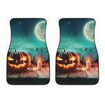 Scary Halloween Pumpkin Print Front Car Floor Mats