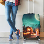 Scary Halloween Pumpkin Print Luggage Cover