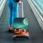 Scary Halloween Pumpkin Print Luggage Cover