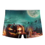 Scary Halloween Pumpkin Print Men's Boxer Briefs