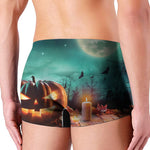 Scary Halloween Pumpkin Print Men's Boxer Briefs