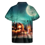 Scary Halloween Pumpkin Print Men's Short Sleeve Shirt