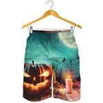 Scary Halloween Pumpkin Print Men's Shorts