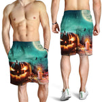 Scary Halloween Pumpkin Print Men's Shorts