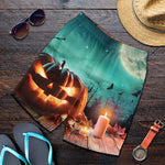 Scary Halloween Pumpkin Print Men's Shorts