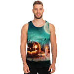 Scary Halloween Pumpkin Print Men's Tank Top