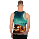 Scary Halloween Pumpkin Print Men's Tank Top