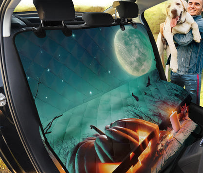 Scary Halloween Pumpkin Print Pet Car Back Seat Cover