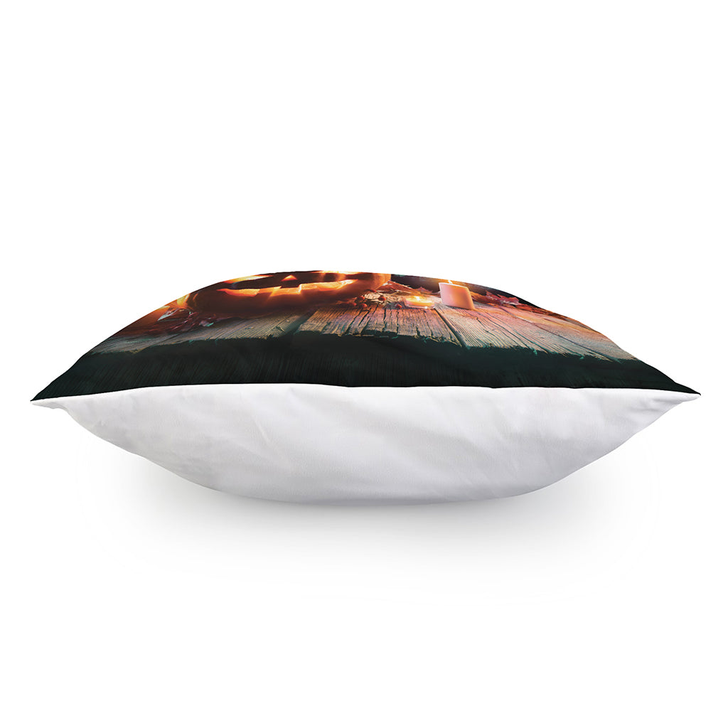 Scary Halloween Pumpkin Print Pillow Cover