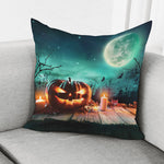 Scary Halloween Pumpkin Print Pillow Cover