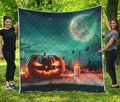 Scary Halloween Pumpkin Print Quilt
