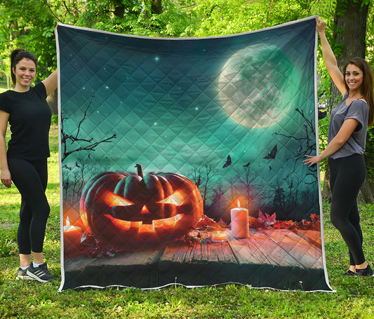Scary Halloween Pumpkin Print Quilt