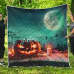 Scary Halloween Pumpkin Print Quilt