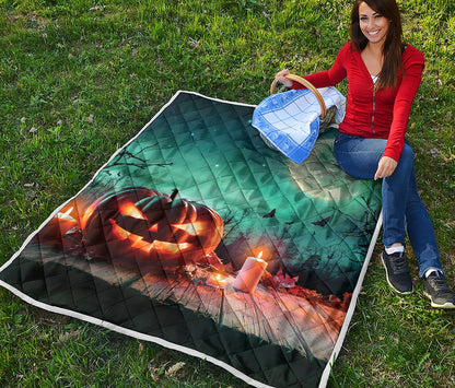 Scary Halloween Pumpkin Print Quilt