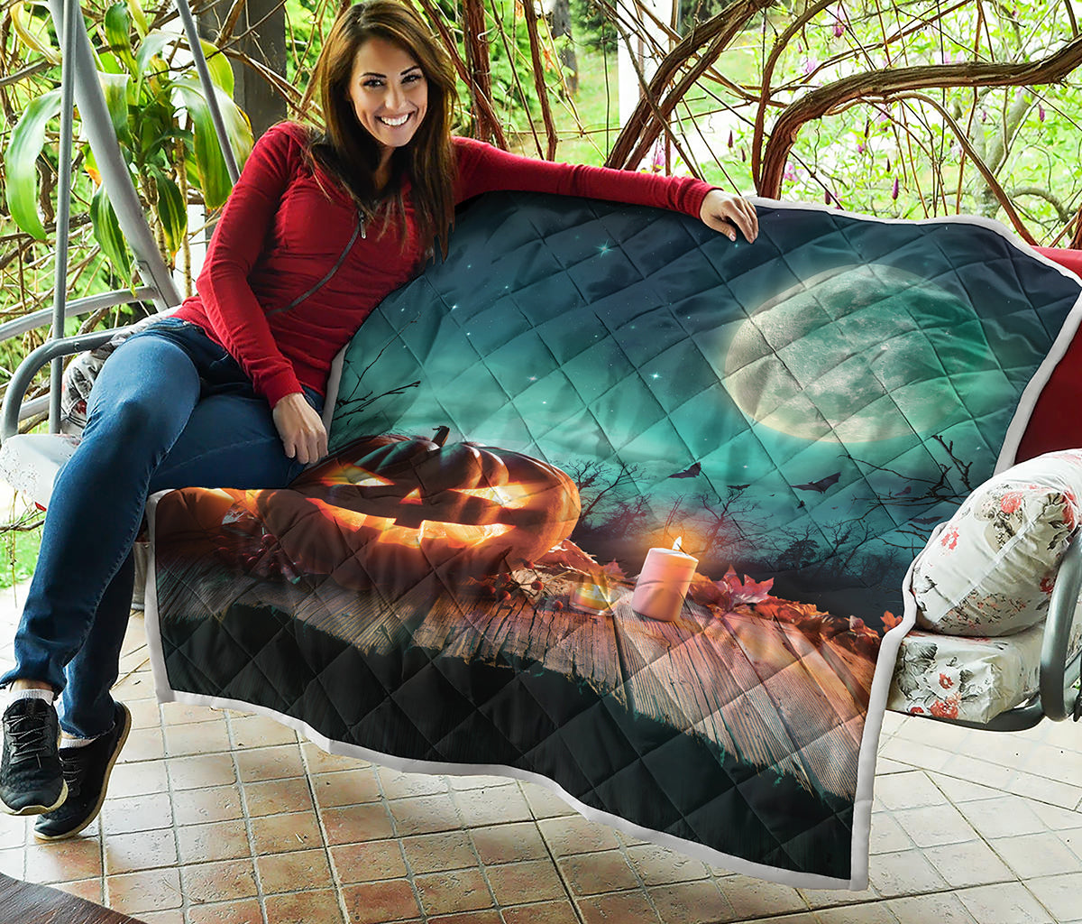 Scary Halloween Pumpkin Print Quilt