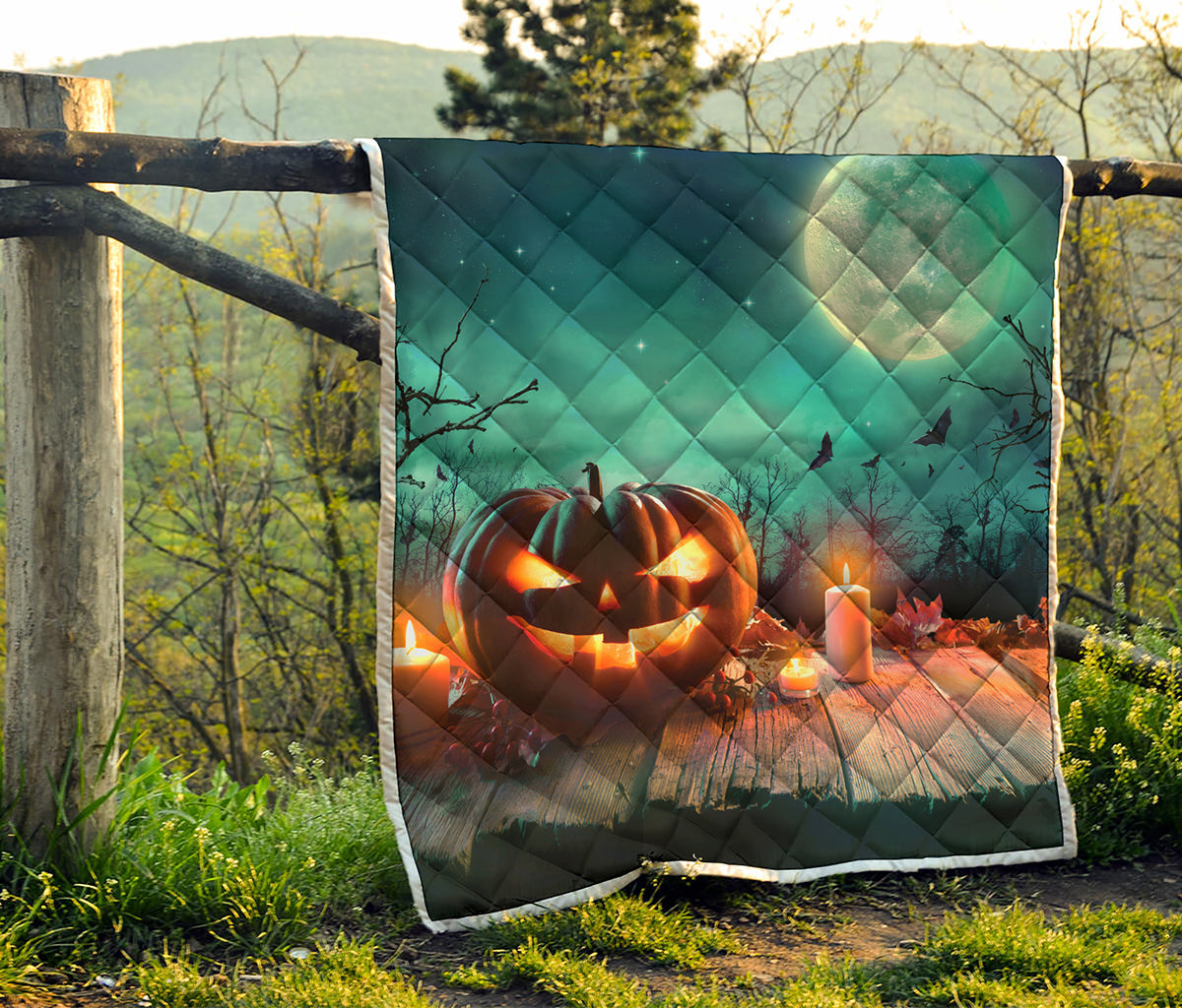 Scary Halloween Pumpkin Print Quilt