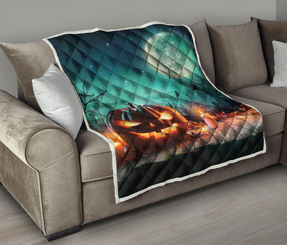 Scary Halloween Pumpkin Print Quilt