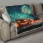 Scary Halloween Pumpkin Print Quilt