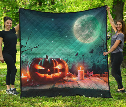 Scary Halloween Pumpkin Print Quilt