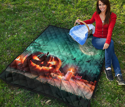 Scary Halloween Pumpkin Print Quilt