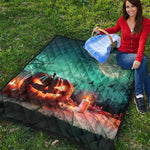 Scary Halloween Pumpkin Print Quilt