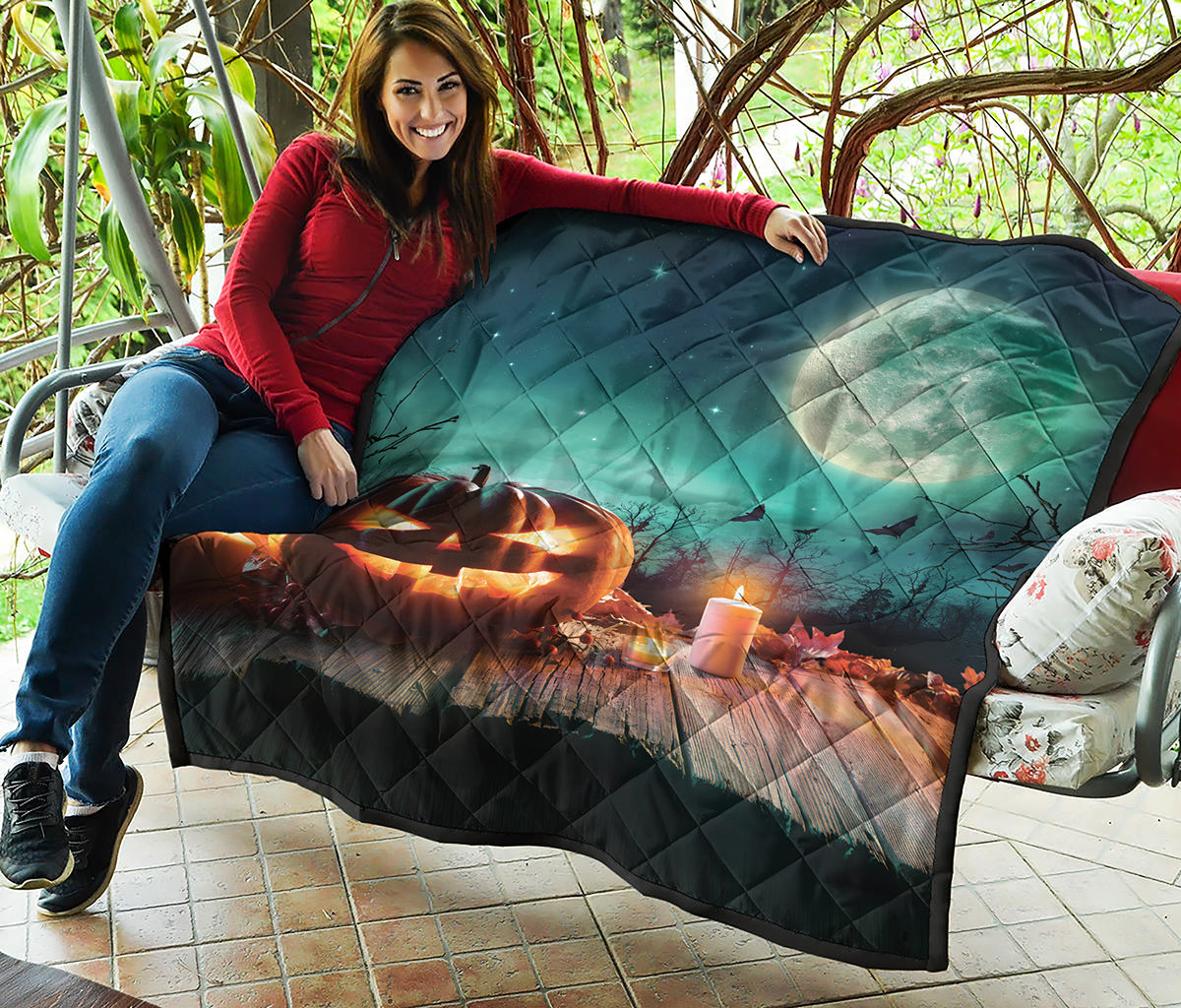 Scary Halloween Pumpkin Print Quilt