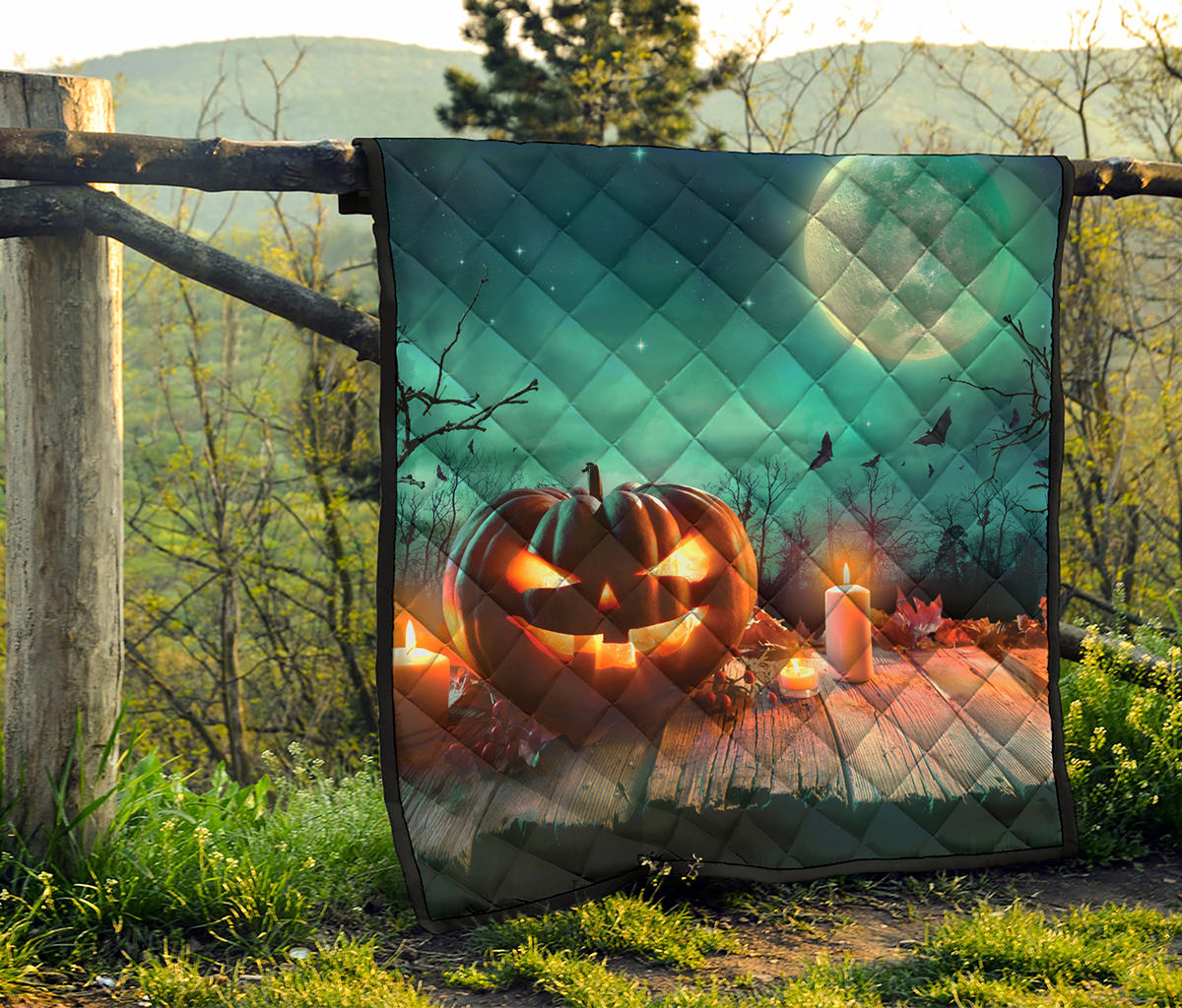 Scary Halloween Pumpkin Print Quilt
