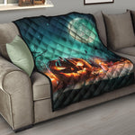 Scary Halloween Pumpkin Print Quilt