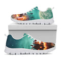 Scary Halloween Pumpkin Print White Running Shoes