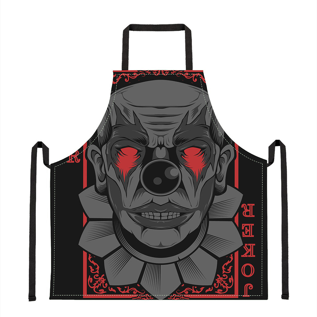 Scary Joker Card Print Apron