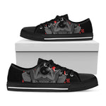 Scary Joker Card Print Black Low Top Shoes 