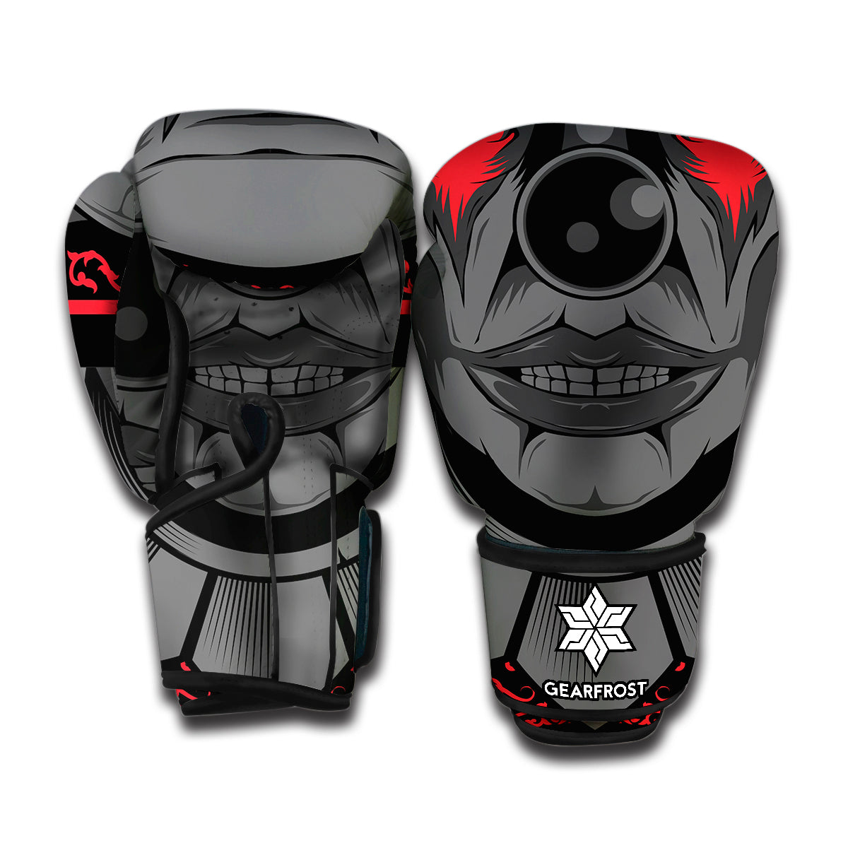 Scary Joker Card Print Boxing Gloves