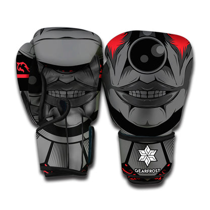 Scary Joker Card Print Boxing Gloves