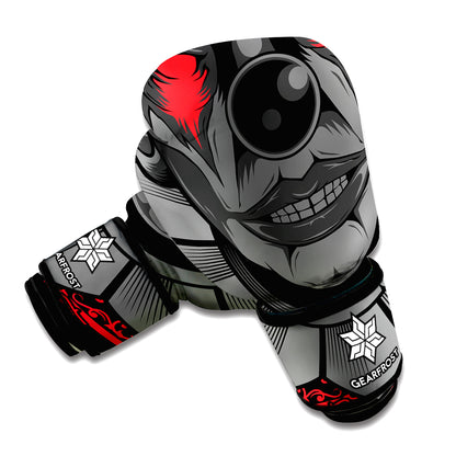 Scary Joker Card Print Boxing Gloves