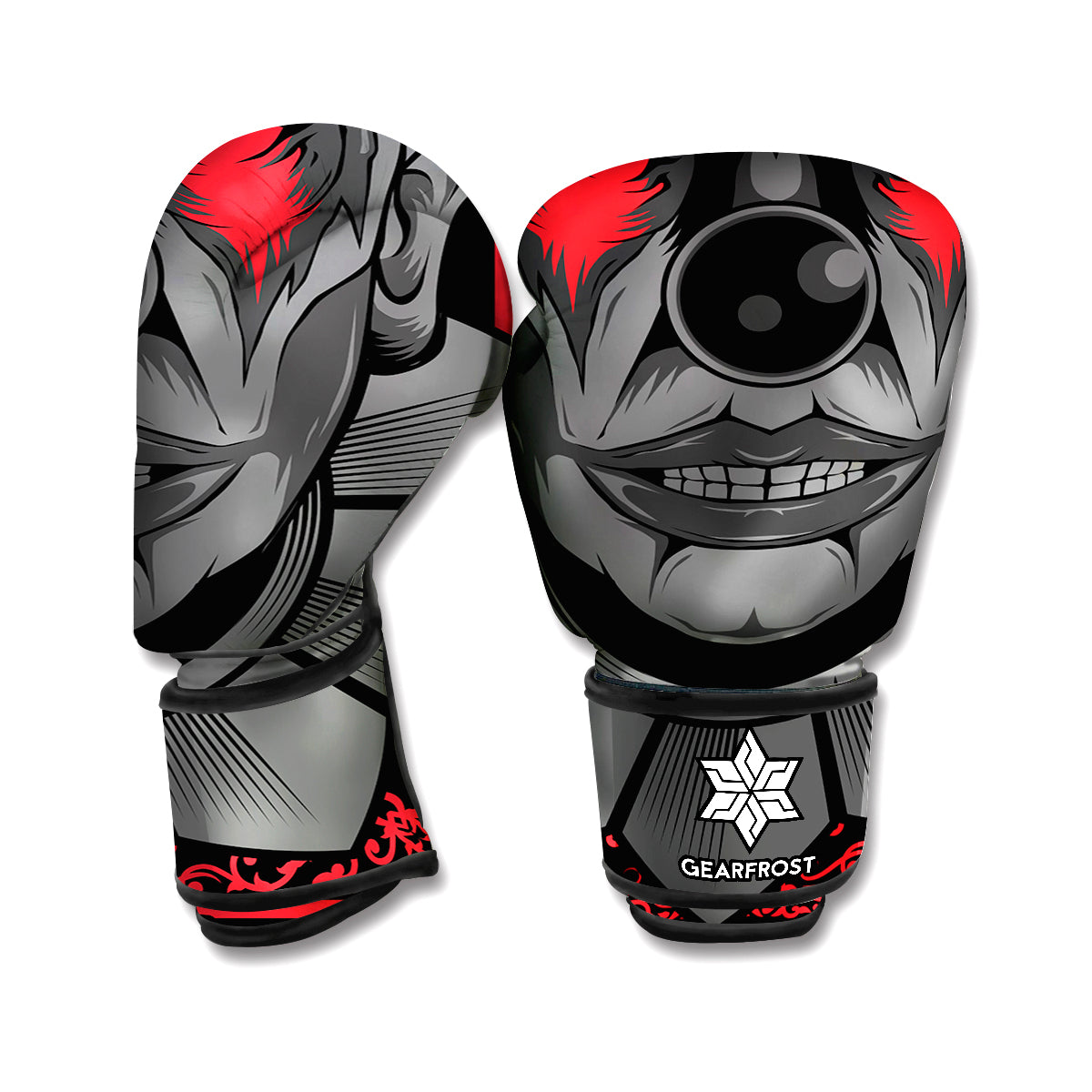 Scary Joker Card Print Boxing Gloves