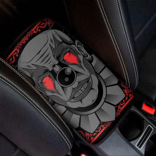 Scary Joker Card Print Car Center Console Cover
