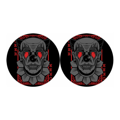 Scary Joker Card Print Car Coasters
