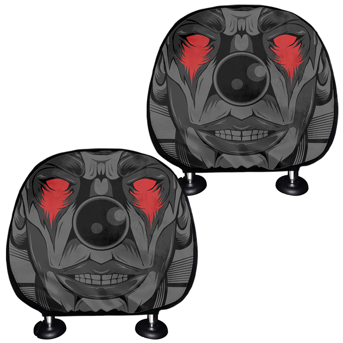 Scary Joker Card Print Car Headrest Covers