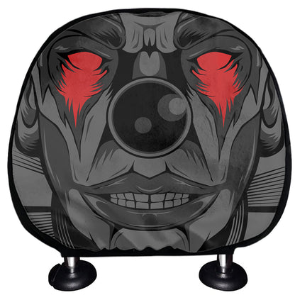 Scary Joker Card Print Car Headrest Covers