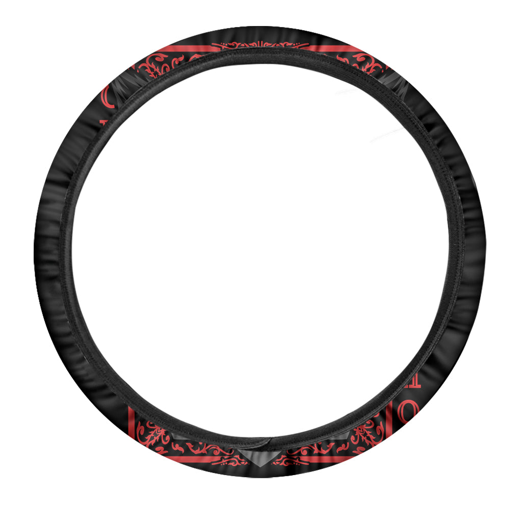 Scary Joker Card Print Car Steering Wheel Cover