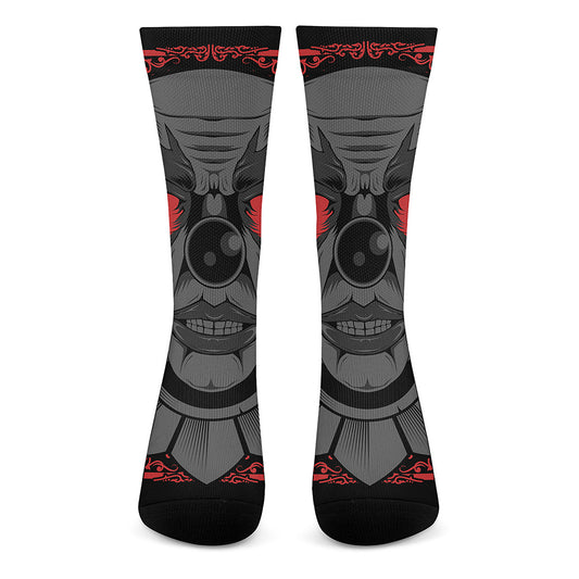 Scary Joker Card Print Crew Socks