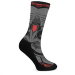 Scary Joker Card Print Crew Socks