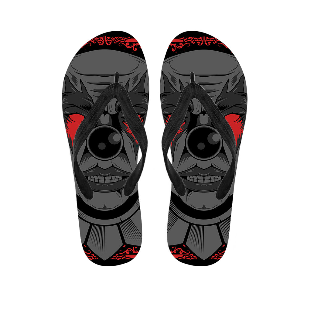 Scary Joker Card Print Flip Flops